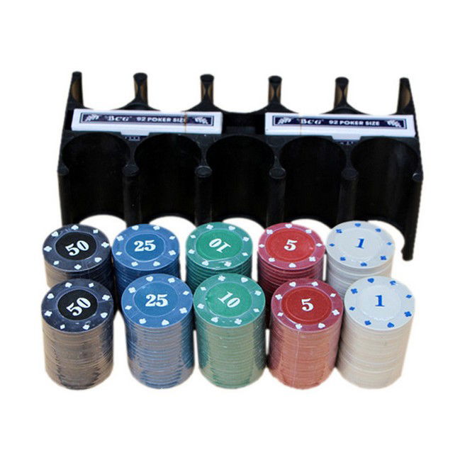 Set de Poker Complex cu 200 de jetoane Flippy, Include 2 seturi de carti, Texas Hold`em set, portabil, cutie depozitare [9]