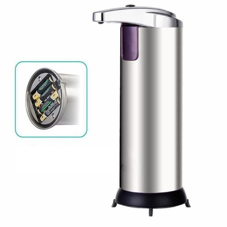 Dispenser pentru Sapun Lichid/Dezinfectant, Flippy, cu Senzor Infrarosu de Miscare, din Otel Inoxidabil, 250 ml, 19 x 11 cm, Gri [6]