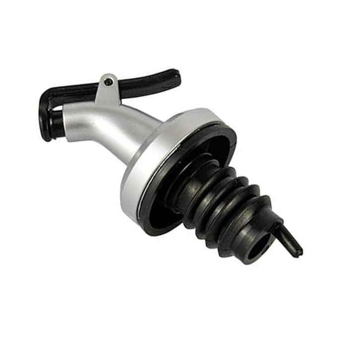 Accesorii Bucătărie - Picurator cu Dop pentru Sticla, Flippy, Dop Dispenser pentru Ulei Sosuri, 8.5 x 3 cm, Argintiu
