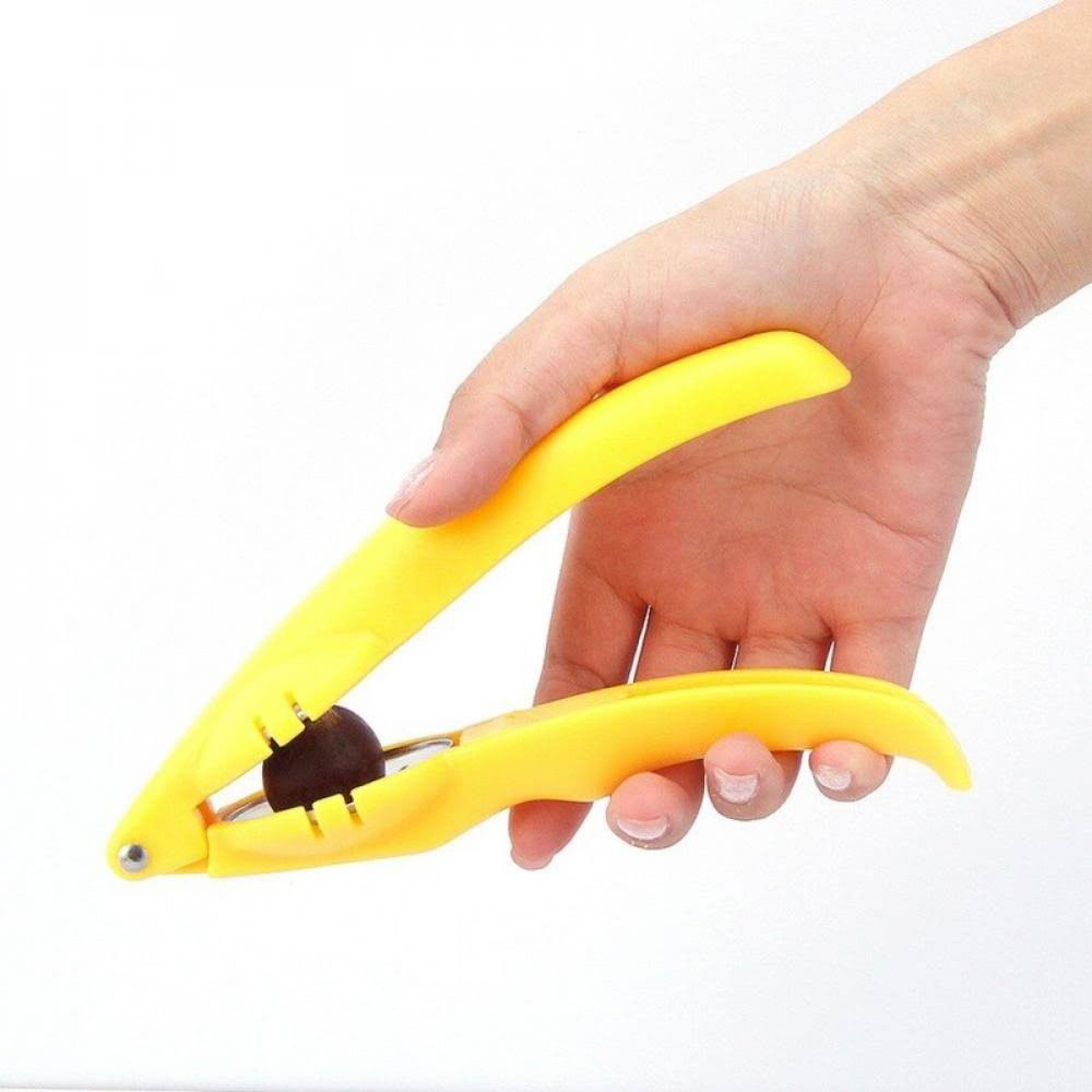 Dispozitiv de spart nuci si castane Flippy, ABS si otel, 17.5 x 5.5 x 5 cm, usor de utilizat, galben [3]