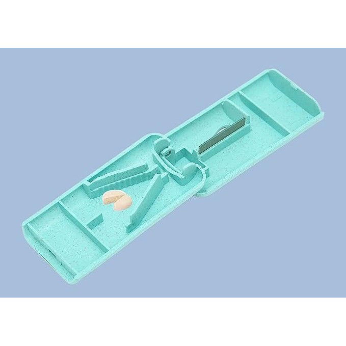 Dispozitiv taiere si depozitare medicamente, Flippy, Albastru, Plastic, 8 x 4 x 1.8 cm [8]