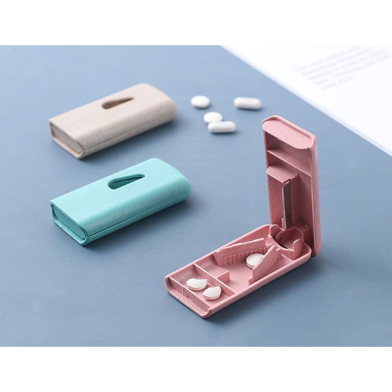 Dispozitiv taiere si depozitare medicamente, Flippy, Albastru, Plastic, 8 x 4 x 1.8 cm [6]