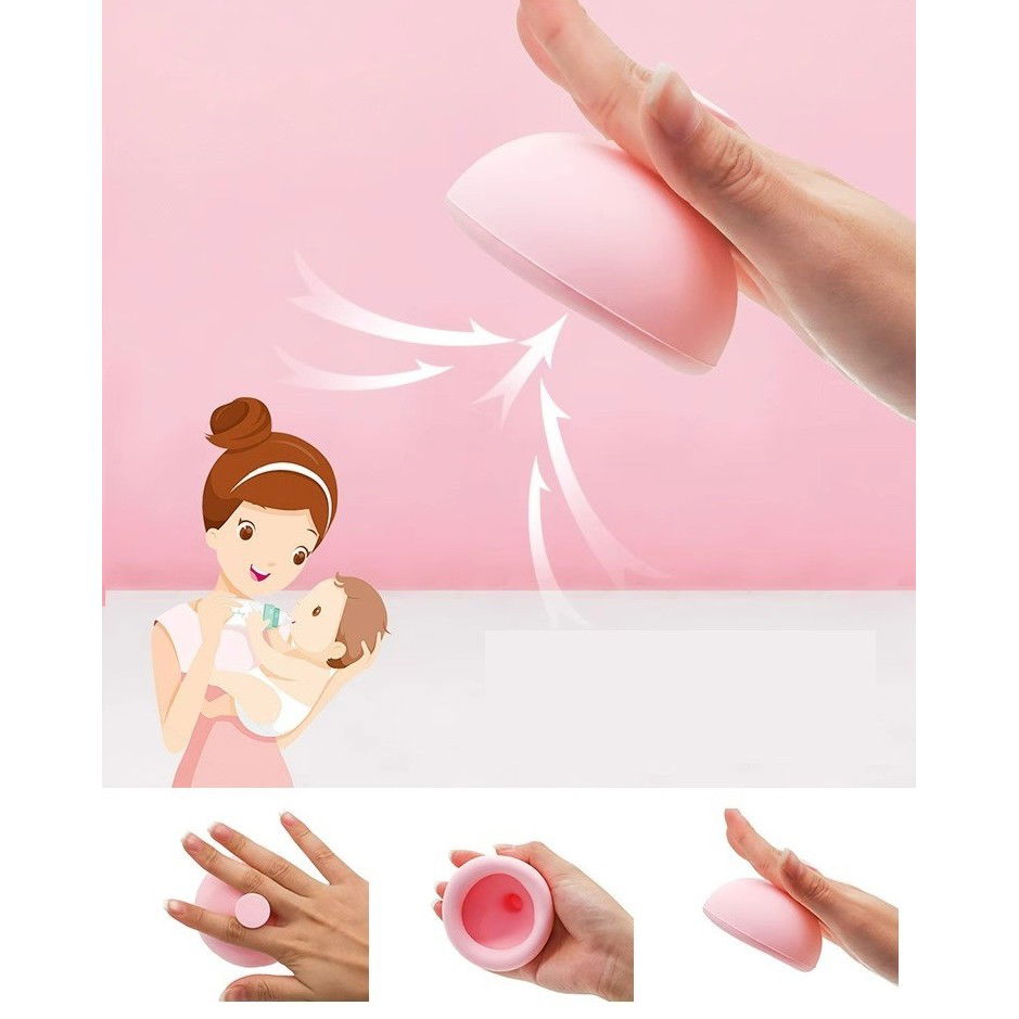 Dispozitiv Terapeutic Sputa, Flippy, Cupa pentru Terapie Toracica, Dispozitiv de Eructare, pentru Sugari si Copii, 7.5 x 6 cm, din Silicon, Roz [5]