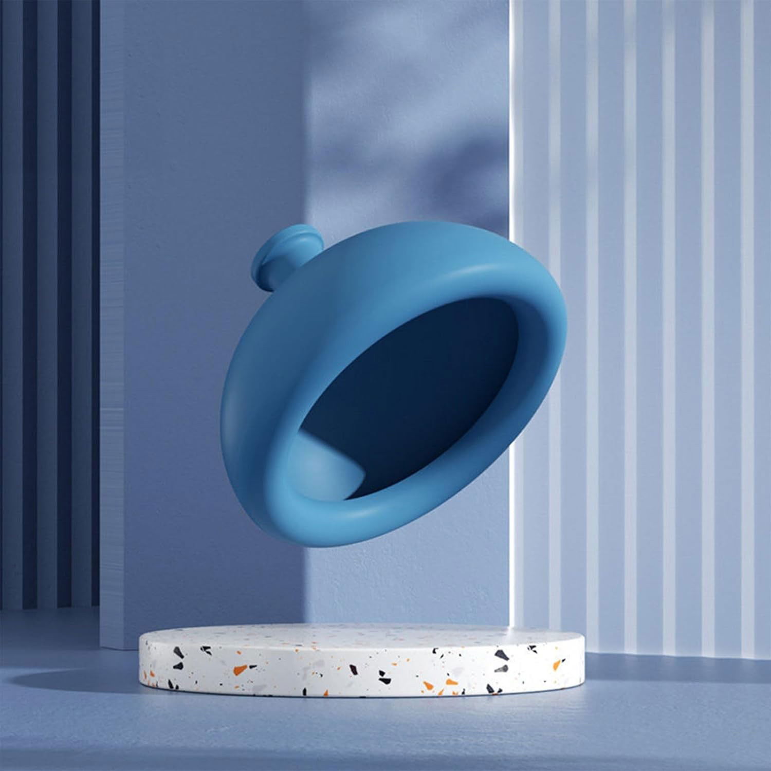 10 - 25 LEI - Dispozitiv Terapeutic Sputa, Flippy, Cupa pentru Terapie Toracica, Dispozitiv de Eructare, pentru Adulti si Copii, 10 x 6.5 cm, din Silicon, Albastru