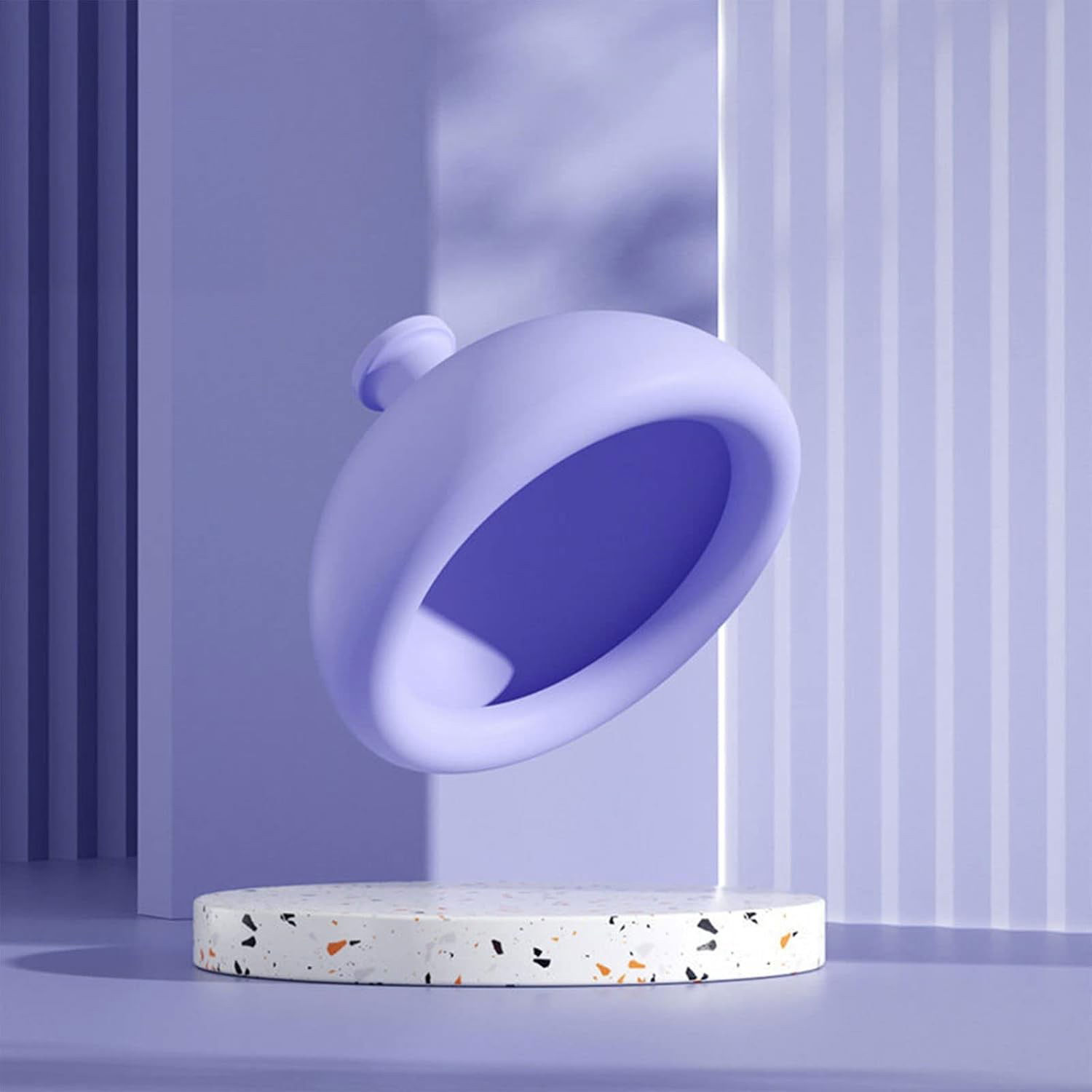 10 - 25 LEI - Dispozitiv Terapeutic Sputa, Flippy, Cupa pentru Terapie Toracica, Dispozitiv de Eructare, pentru Adulti si Copii, 10 x 6.5 cm, din Silicon, Mov