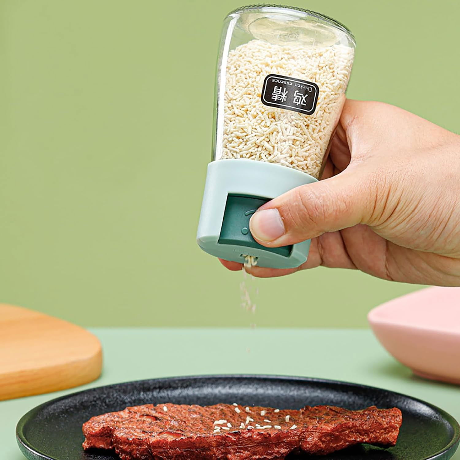 Dozatoare Condimente - Dozator Condimente, Flippy, din Stilca, 180 ml, Rezistenta la Umidiate, 11.3 x 6.4 cm, Masura 5g, Verde