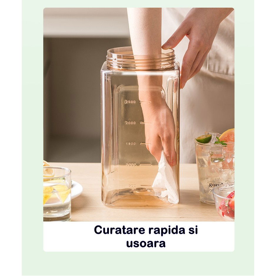 Dozator portabil pentru bauturi Flippy, 3.5 litri, capac etans, duza deschidere/inchidere, recipent din plastic, gradat, filtru, maner, 29.7 x 14.1 x 14.4 cm, pentru diverse bauturi, alb [5]