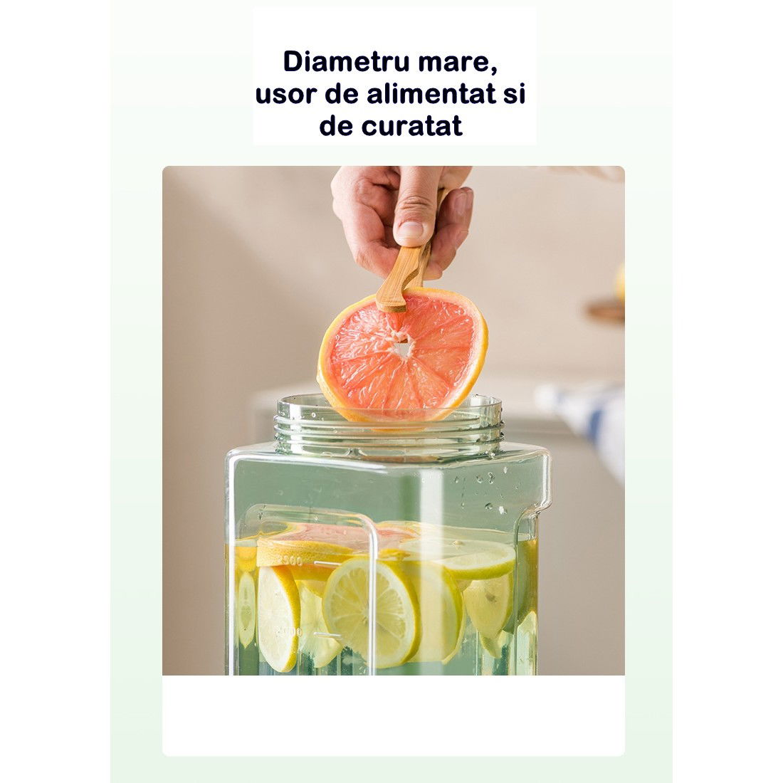 Dozator portabil pentru bauturi Flippy, 3.5 litri, capac etans, duza deschidere/inchidere, recipent din plastic, gradat, filtru, maner, pentru diverse bauturi, 29.7 x 14.1 x 14.4 cm, verde [6]