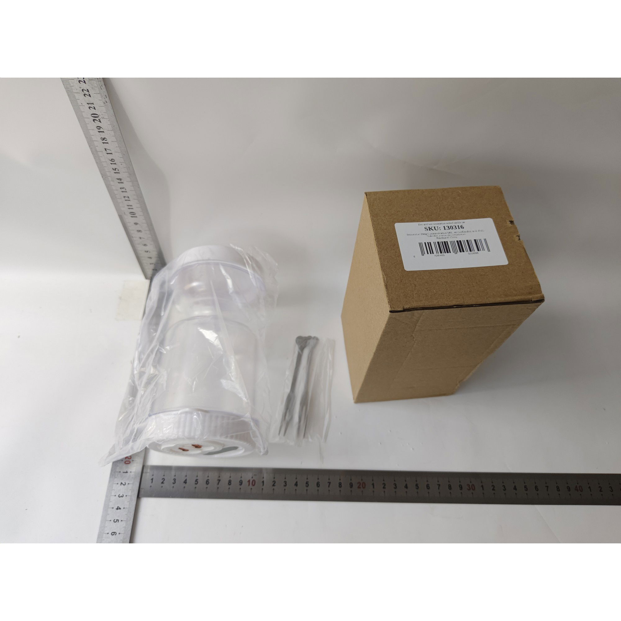 50 - 100 LEI - Borcan pentru Muraturi, Flippy, cu Separator pentru Lichide, Ermetic, Termorezistent, Tip Clepsidra, 2 Furculite Incluse, ABS, Alb, 18x9x9 cm