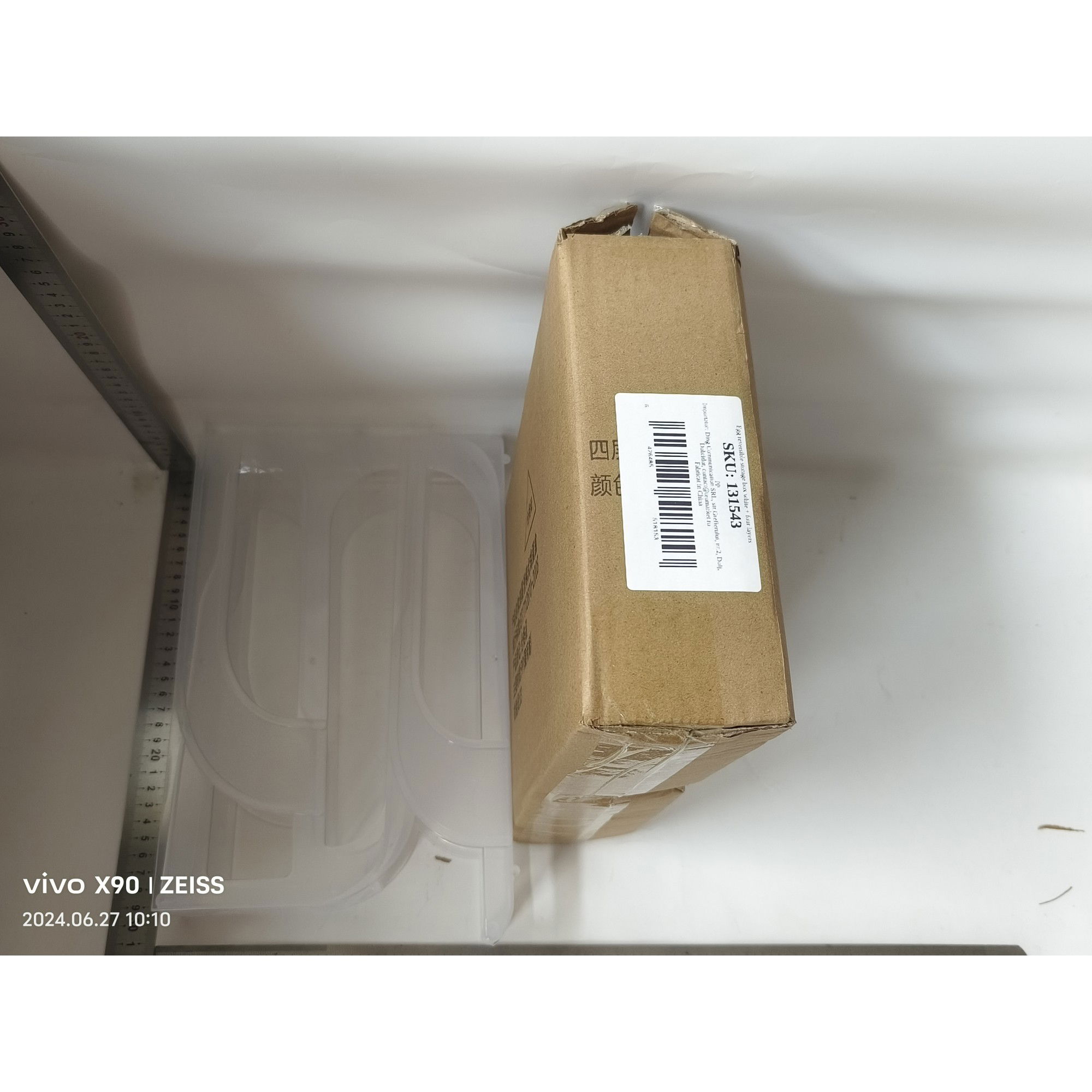 Pentru casa - Suport Organizator pentru Oua, Flippy, pentru Frigiderul, Patru straturi, 32x20x7 cm, Transparent