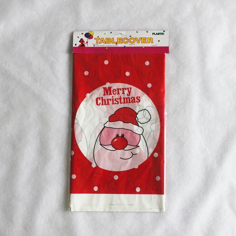 Fata de masa dreptunghiulara Flippy, PVC, 2.5 mm grosime, imprimeu Mos Craciun model 2, potrivit pentru Craciun, utilizare multipla, 180 x 108 cm, alb [6]