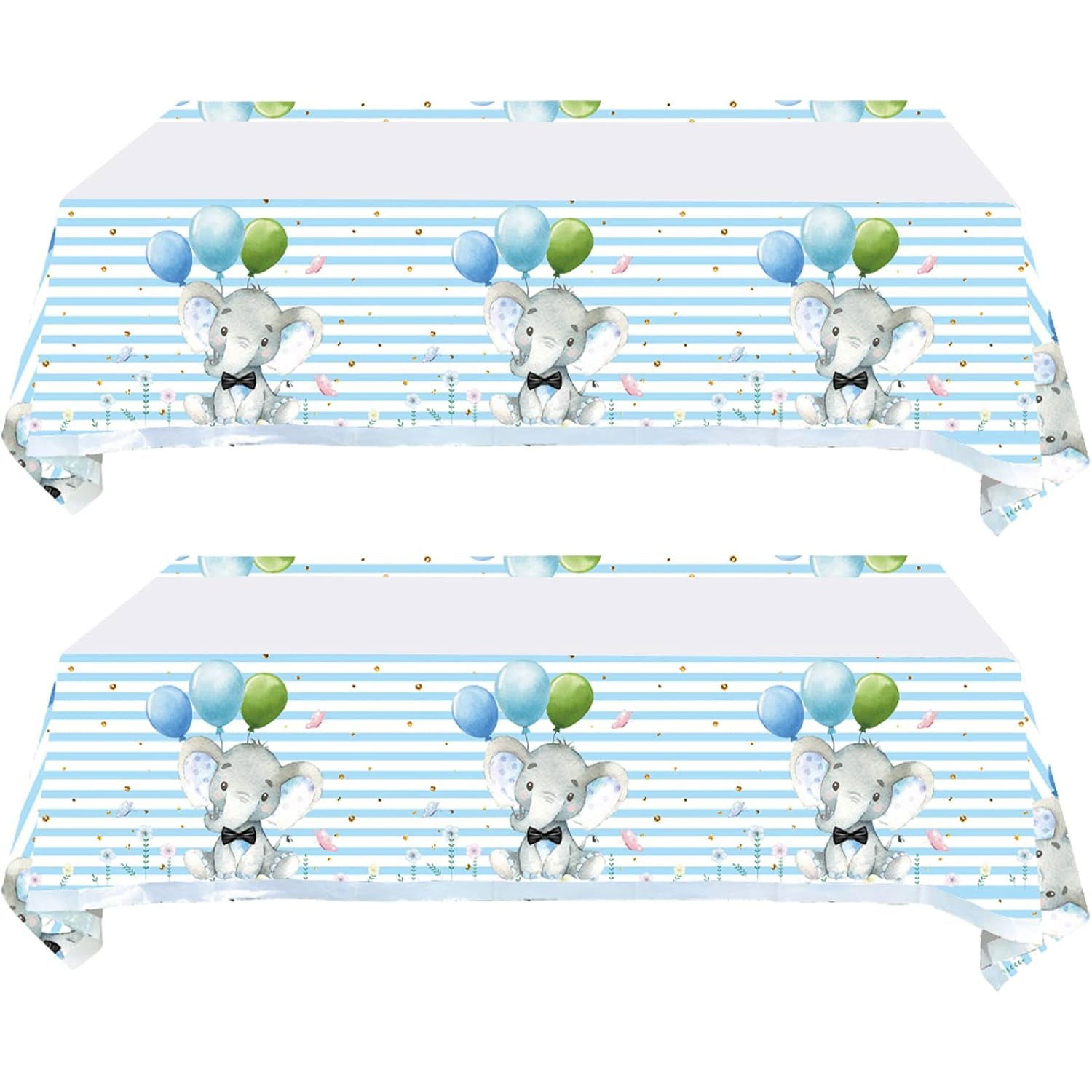 Fata de Masa, Flippy, din Plastic, Imprimeu Elefanti, 180 x 108 cm, Albastru [4]