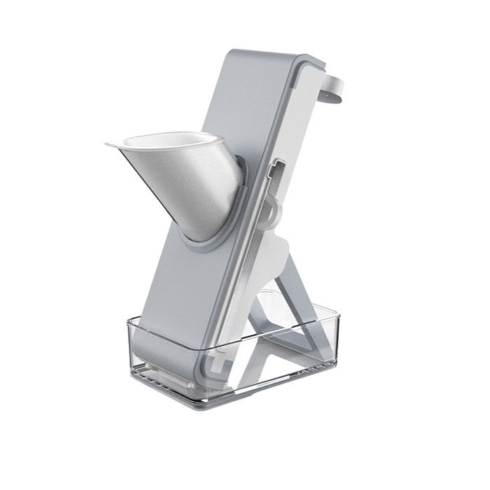 Pentru casa - Feliator de Legume Multifunctional, Flippy, Taieturi Diferite, Razatoare pentru Bucatarie, Taietor de Cartofi, Presa Manuala, Pliabila, Extensibila, PP PET, 23.5x9.5x5.5 cm, Alb