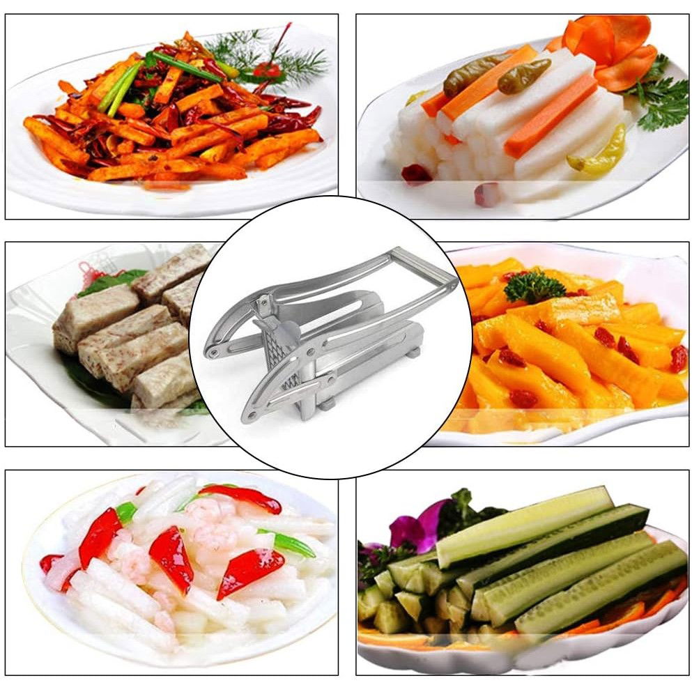 Feliator manual Flippy, pentru cartofi pai si legume, din inox, cu 2 dimensiuni de feliere, 25.5 x 11.7 cm, argintiu [7]