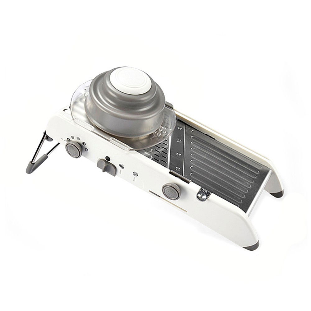 Pentru casa - Feliator Manual Multifunctional, Flippy, Usor de Folosit, pentru Legume, Fructe, Razatoare, Otel Inoxidabil, Accesoriu Bucatarie, 39 x 11.5 x 12.5 cm Alb