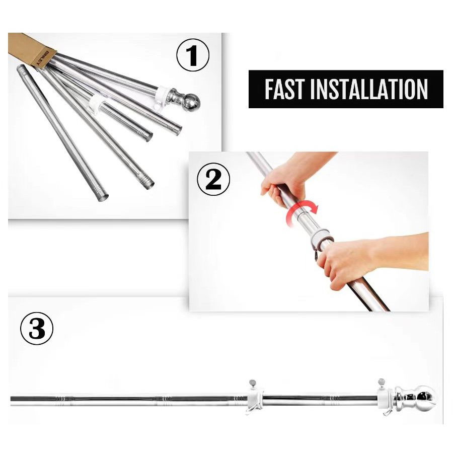 Suport de Steag, Flippy, 180 cm, Argintiu [3]