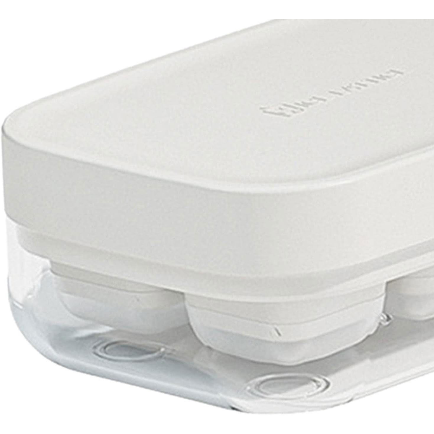 Forma pentru gheata cu presa Flippy, din silicon alimentar, 6 cuburi, caserola pentru depozitare, usor de folosit si curatat, 10.5 x 7.5 x 4.1 cm, alb [5]