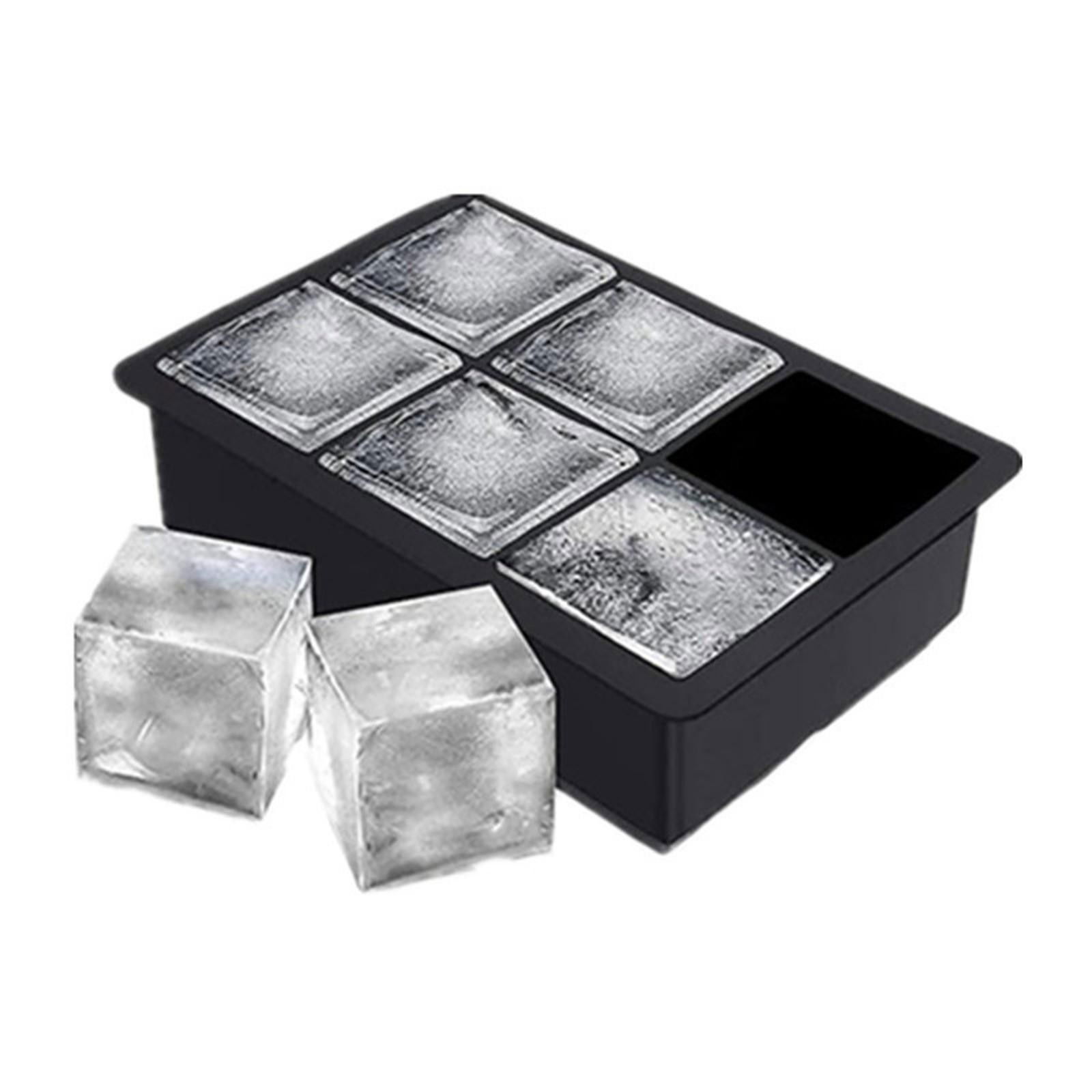 Pentru casa - Forma pentru Gheata, Flippy, 6 Forme Patrate cu Capac, din Silicon, 17 x 12 x 6 cm, Negru