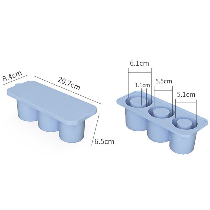 Pentru casa - Forma pentru Gheata, Flippy, din Silicon, cuburi de gheata, forme rotunde, inghetare rapida, 20.7 x 8.4 x 6.5 cm Albastru