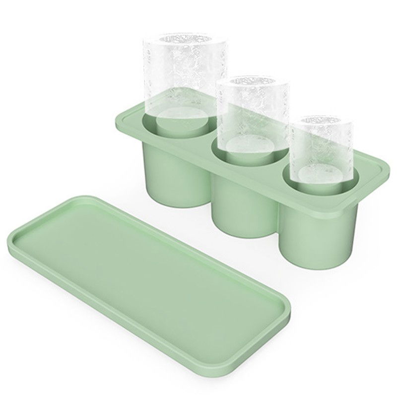 Pentru casa - Forma pentru Gheata, Flippy, din Silicon, cuburi de gheata, forme rotunde, inghetare rapida, 20.7 x 8.4 x 6.5 cm Verde