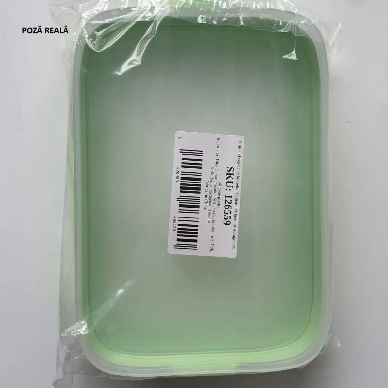 Recipient de Depozitare Alimente, Flippy, Etans, pentru Frigider, din Plastic, Mentinere Proaspata, Reutilizabil, Rezistent la Temperaturi Extreme, 22x14.7x5 cm, Verde [5]