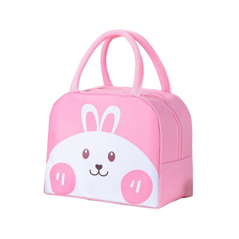 Geantă Frigorifică, Flippy, cu Desene Animat, Portabilă pentru Copii, de Prânz, din Pânză Oxford, 22x14x19 cm, Model Iepuras, Roz [1]