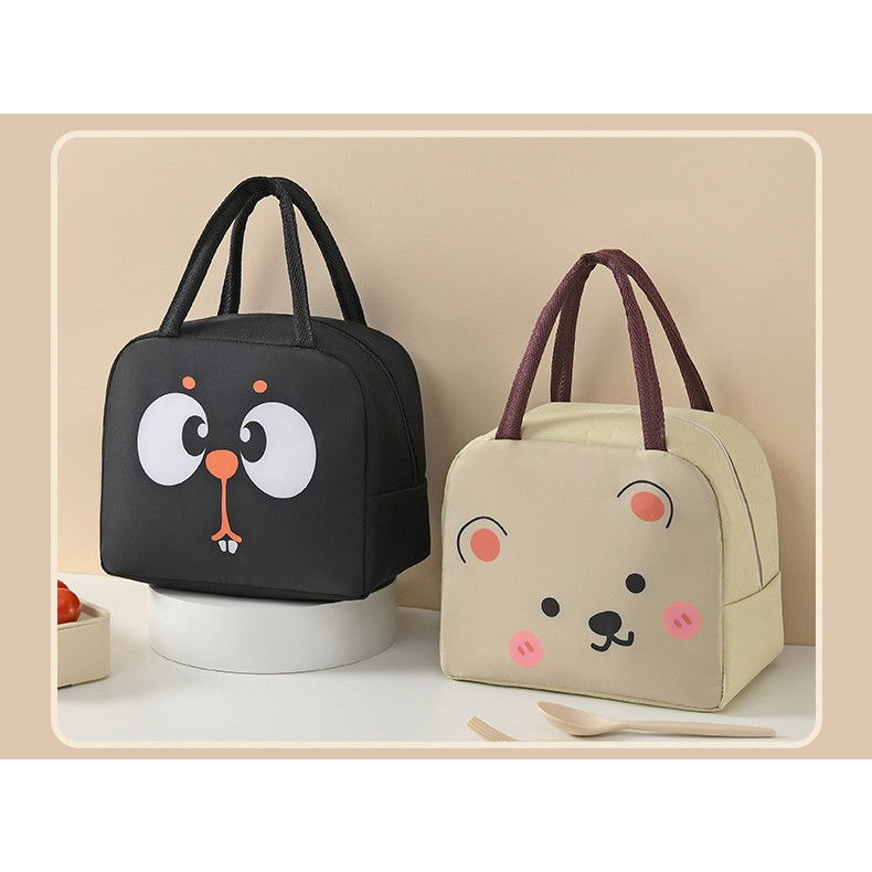 Geantă Frigorifică, Flippy, cu Desene Animat, Portabilă pentru Copii, de Prânz, din Pânză Oxford, 22x14x19 cm, Model Veverita, Negru [3]