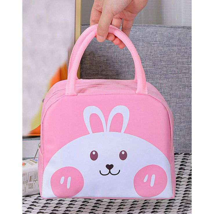 Geantă Frigorifică, Flippy, cu Desene Animat, Portabilă pentru Copii, de Prânz, din Pânză Oxford, 22x14x19 cm, Model Iepuras, Roz [8]