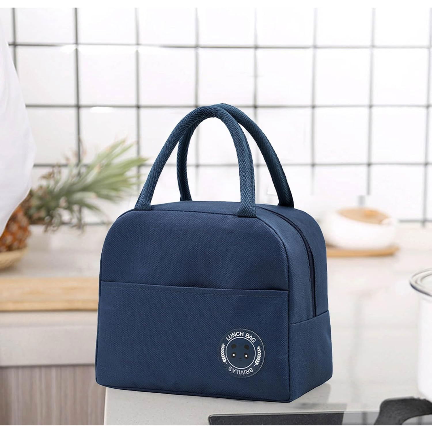 Geanta Termica pentru Pranz, Flippy, Multifunctionala, Compartimentata, Impermeabila, cu Manere, Buzunar Exterior, 22x14x19 cm, Albastru [4]