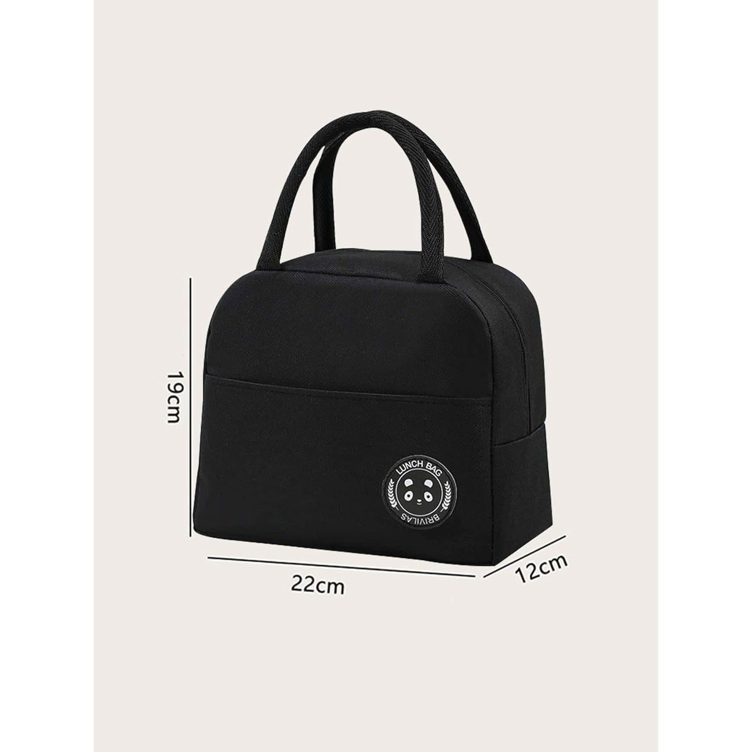 Geanta Termica pentru Pranz, Flippy, Multifunctionala, Compartimentata, Impermeabila, cu Manere, Buzunar Exterior, 22x14x19 cm, Negru [4]