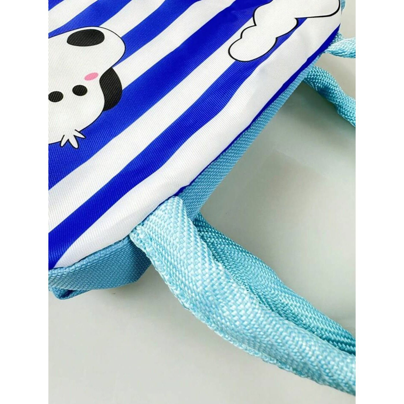 Geanta Termoizolanta pentru Copii, Flippy, 23x13x19 cm, Model Imprimeu Catel, din Folie de Aluminiu si Panza Oxford, Albastru/Alb [5]