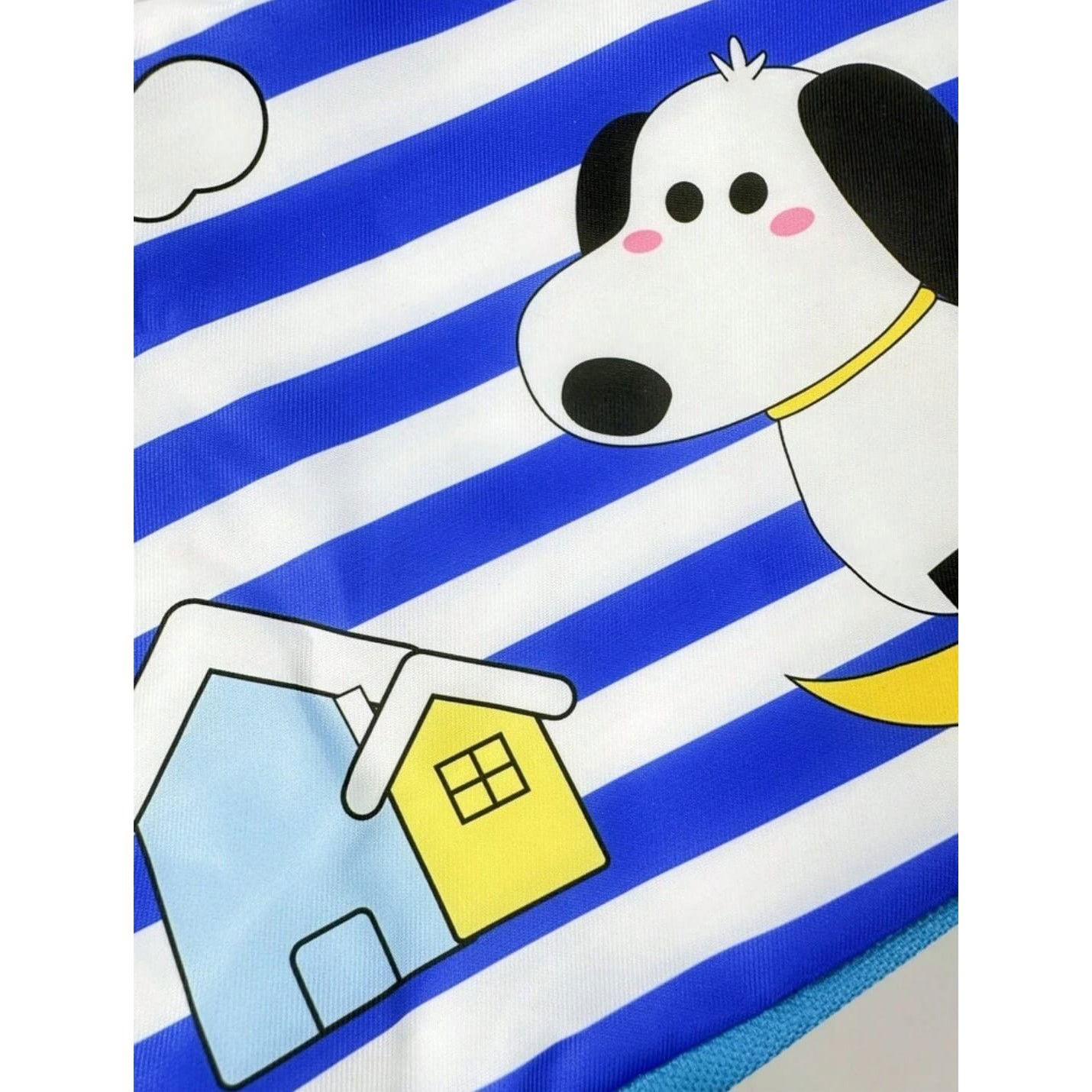 Geanta Termoizolanta pentru Copii, Flippy, 23x13x19 cm, Model Imprimeu Catel, din Folie de Aluminiu si Panza Oxford, Albastru/Alb [7]