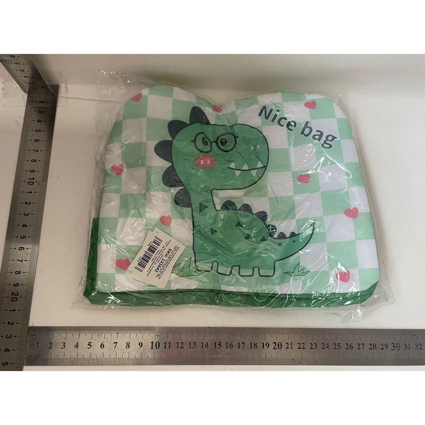 Geanta Termoizolanta pentru Copii, Flippy, 23x13x19 cm, Model Imprimeu Dinozaur, din Folie de Aluminiu si Panza Oxford, Verde [2]