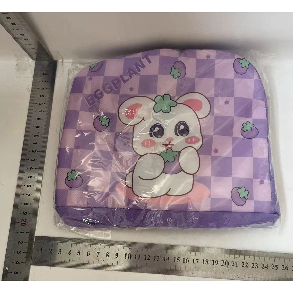 Geanta Termoizolanta pentru Copii, Flippy, 23x13x19 cm, Model Imprimeu Iepuras, din Folie de Aluminiu si Panza Oxford, Mov [2]