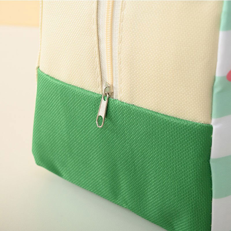 Geanta Termoizolanta pentru Copii, Flippy, 23x13x19 cm, Model Imprimeu Dinozaur, din Folie de Aluminiu si Panza Oxford, Verde [3]