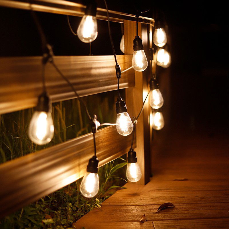 Articole pentru Gradina si Bricolaj - Ghirlanda Luminoasa, Flippy, cu Transformator, 10 m, 10 LED-uri Model Bulb, Interconectabila, IP44, Alb Cald