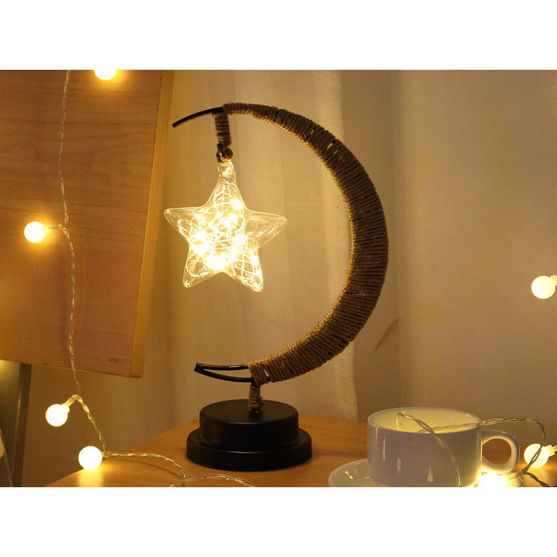 Lampa veghe Flippy, semi-luna cu stea din sticla, led, 28x15 cm, alb cald [3]