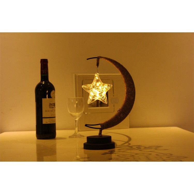 Lampa veghe Flippy, semi-luna cu stea din sticla, led, 28x15 cm, alb cald [4]