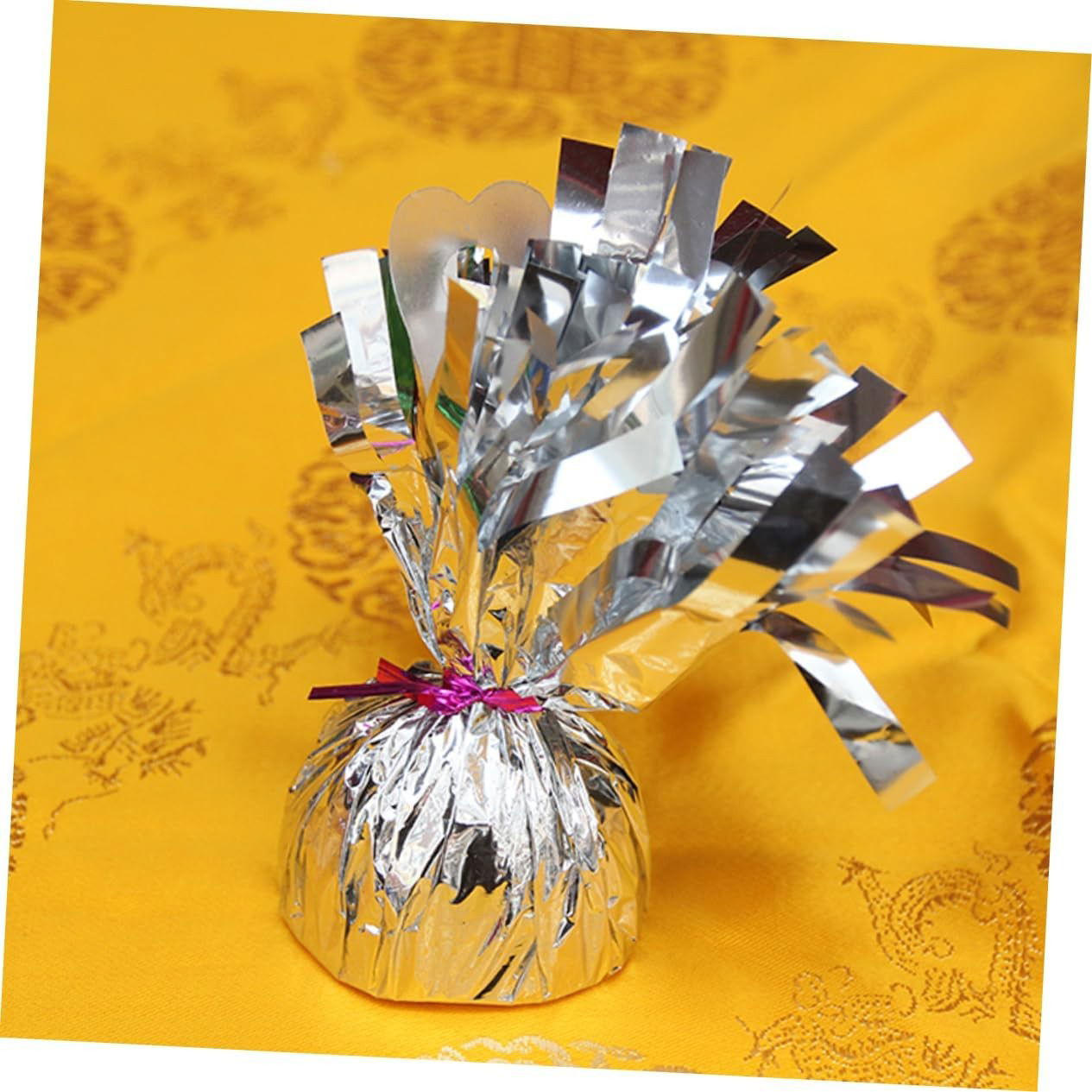 Greutate pentru Baloane cu Heliu, Flippy, din Folie cu Franjuri, 170g, 13 x 5 x 3 cm, Argintiu [3]
