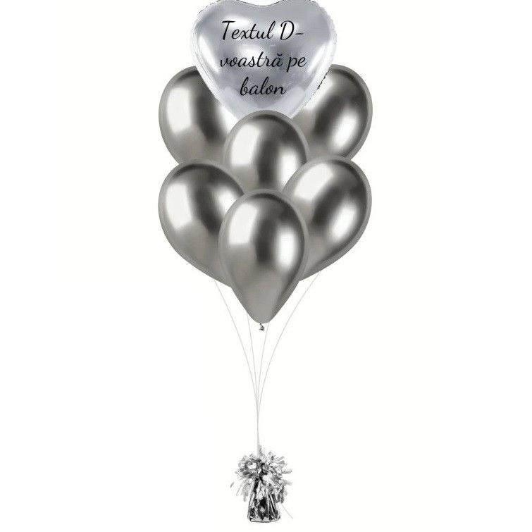 Greutate pentru Baloane cu Heliu, Flippy, din Folie cu Franjuri, 170g, 13 x 5 x 3 cm, Argintiu [2]