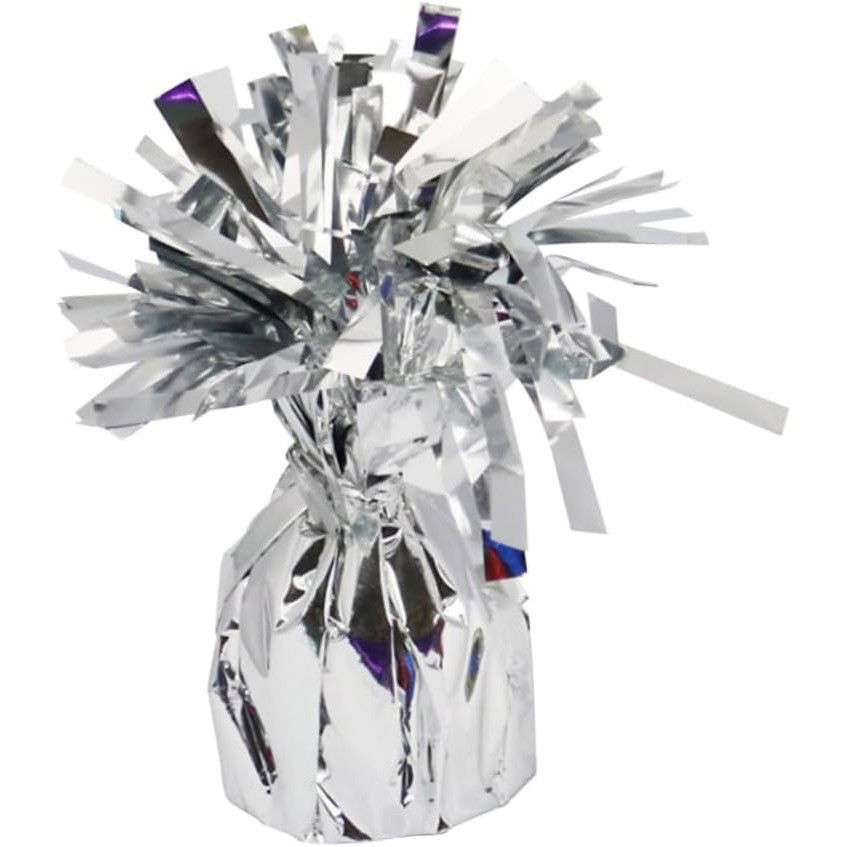 Greutate pentru Baloane cu Heliu, Flippy, din Folie cu Franjuri, 170g, 13 x 5 x 3 cm, Argintiu [4]