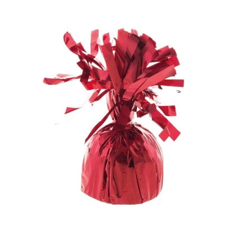 Petrecere - Greutate pentru Baloane cu Heliu, Flippy, din Folie cu Franjuri, 170g, 13 x 5 x 3 cm, Rosu