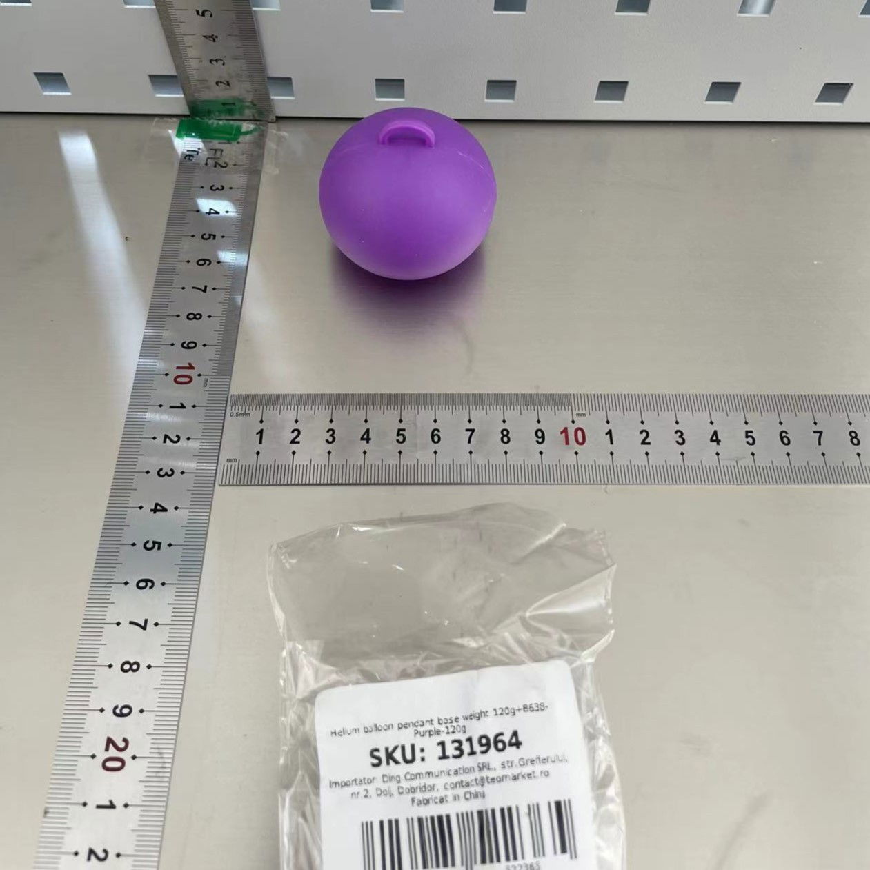 Petrecere - Greutate pentru Baloane, Flippy, Accesoriu Party, 5.5x5.5 cm, 120 g, Mov