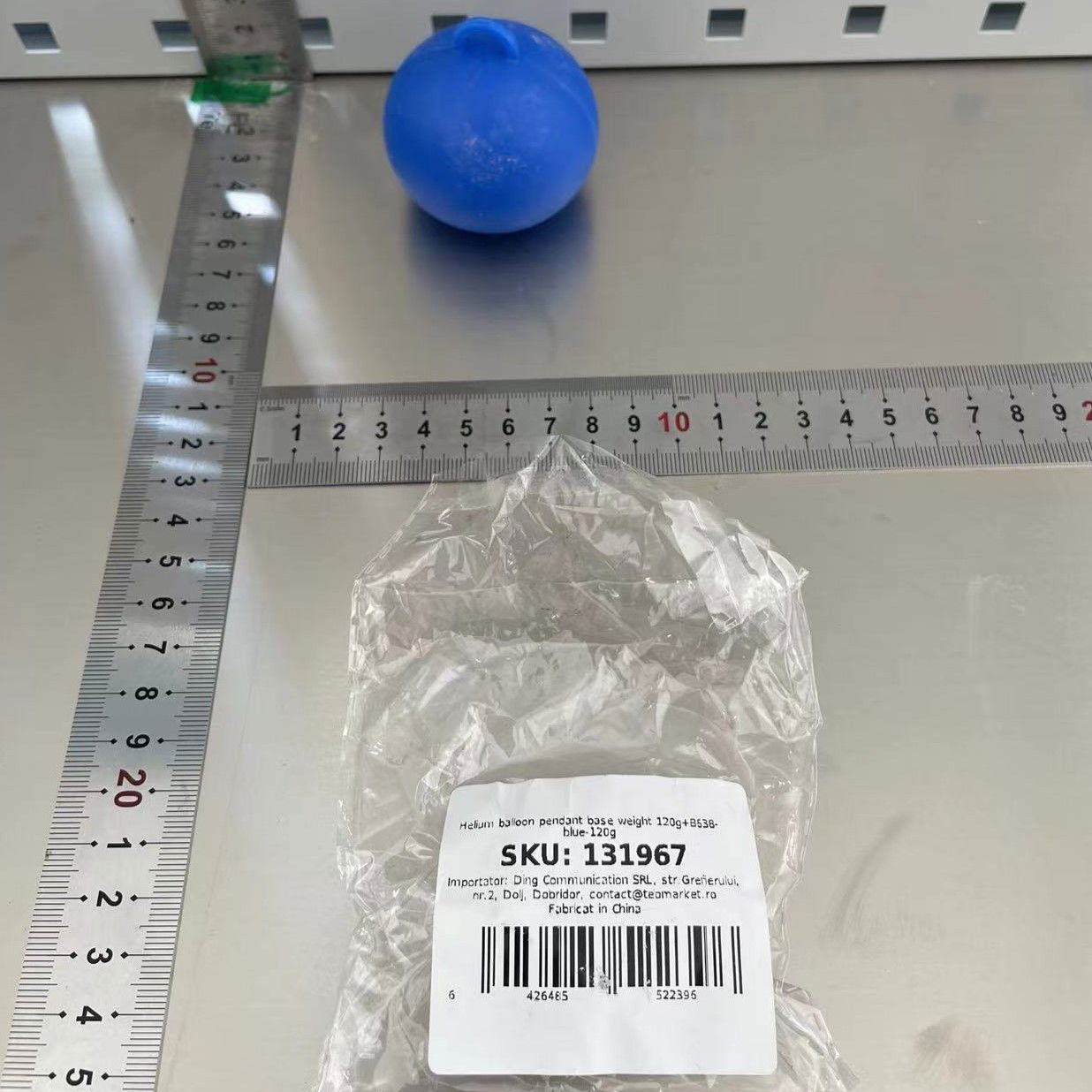 Petrecere - Greutate pentru Baloane, Flippy, Accesoriu Petrecere, 5.5x5.5 cm, 120 g, Albastru