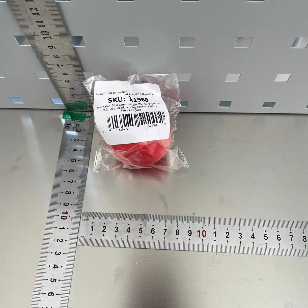 Petrecere - Greutate pentru Baloane, Flippy, Accesoriu Petrecere, 5.5x5.5 cm, 120 g, Rosu