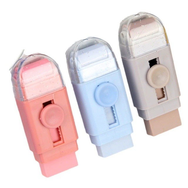 Radiera, Flippy, cu 2 Rezerve, Reglare Pull-Push, din Cauciuc, Crem [6]