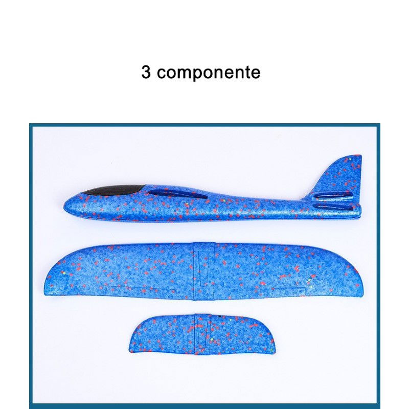 Avion planor din polistiren in punga , lungime 47 cm , Albastru , Flippy [2]