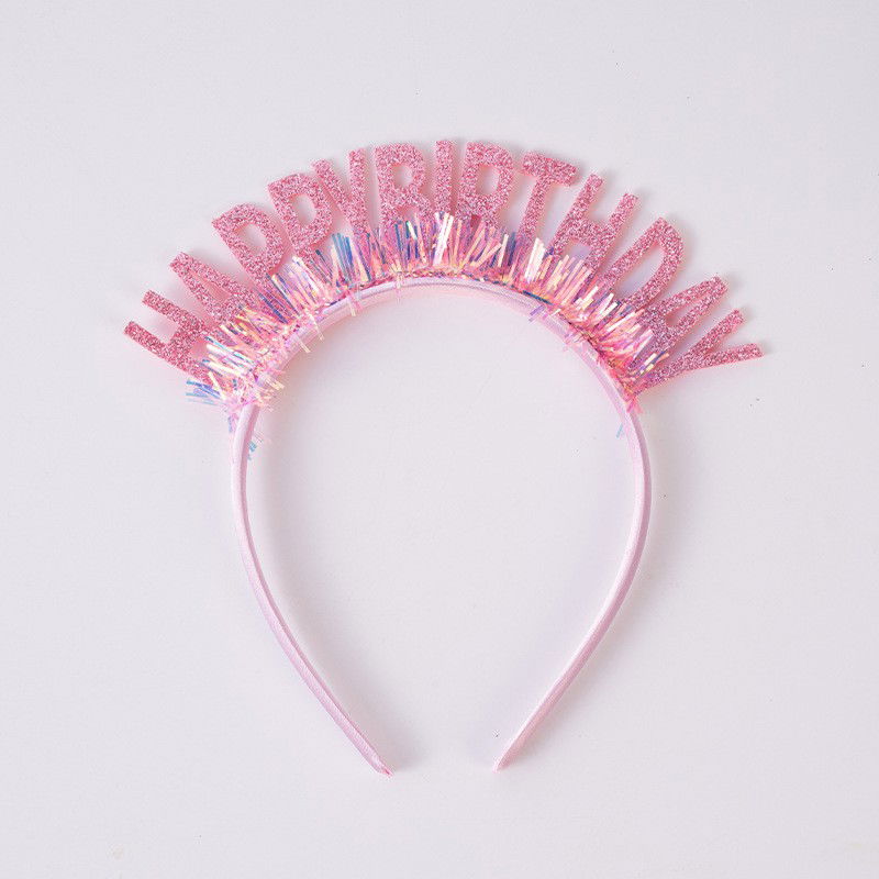 Coronita Decorativa pentru Petreceri, Flippy, Tema Aniversare, Model Happy Birthday, Marime Universala, Rose [6]