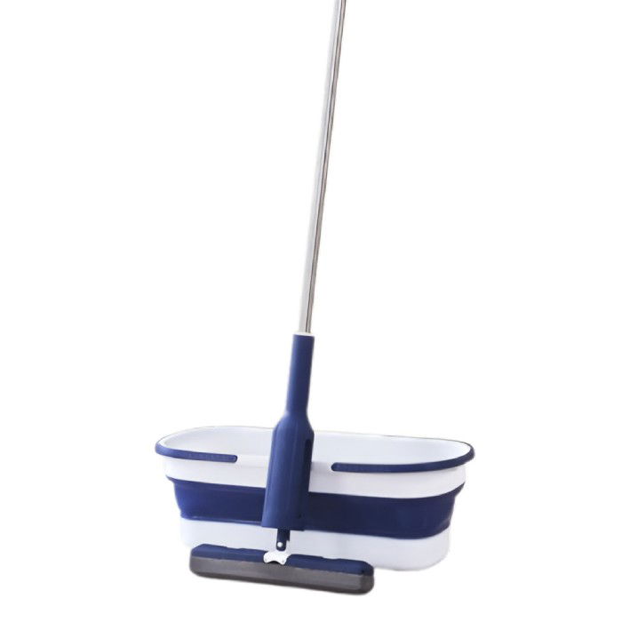 Pentru casa - Set Mop Telescopic cu Galeata Pliabila, Flippy, Albastru, 32 cm, Maner Reglabil 140 cm, Sistem de Stoarcere Eficient