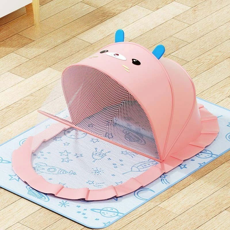 Articole pentru copii - Husa Anti-Tantari, Flippy, Pliabila, Protectie 360 Grade, Parasolar, 0-1 An, 60 x 55 x 5 cm, Roz